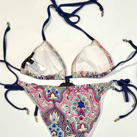Juicy Couture triangle string bikini, pink pattern, xs - Picture 2 of 6